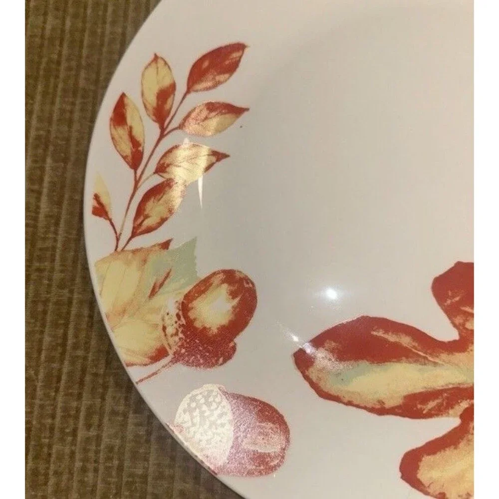 Royal Norfolk Autumn Leaves Dinner Plates Set of 12 Brown Fall Leaf Design 10.5